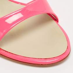 Giuseppe Zanotti Neon Pink Patent Leather Taz Sandals Size 36
