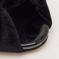 Giuseppe Zanotti Black Velvet Peep Toe Slide Sandals Size 39.5