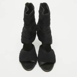 Giuseppe Zanotti Black Fabric Ankle Length Boots Size 36.5