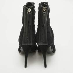 Giuseppe Zanotti Black Fabric Ankle Length Boots Size 36.5