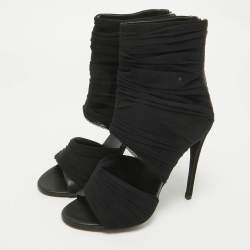 Giuseppe Zanotti Black Fabric Ankle Length Boots Size 36.5