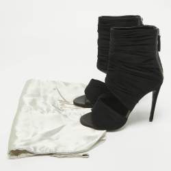 Giuseppe Zanotti Black Fabric Ankle Length Boots Size 36.5