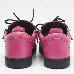 Pre Owned Giuseppe Zanotti Pink Leather Frankie Low Top Sneakers Size 39