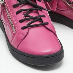 Pre Owned Giuseppe Zanotti Pink Leather Frankie Low Top Sneakers Size 39