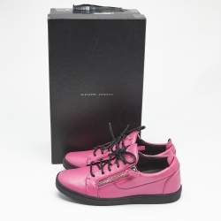Pre Owned Giuseppe Zanotti Pink Leather Frankie Low Top Sneakers Size 39