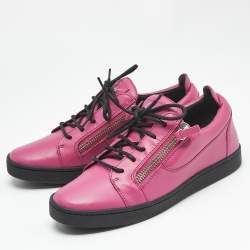 Pre Owned Giuseppe Zanotti Pink Leather Frankie Low Top Sneakers Size 39