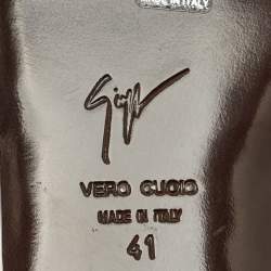 Pre Owned Giuseppe Zanotti White Leather Toe Ring Flat Sandals Size 41