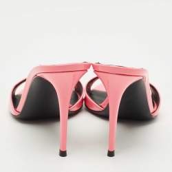 Pre Owned Giuseppe Zanotti Pink Patent Leather Intrigo Slide Sandals Size 38