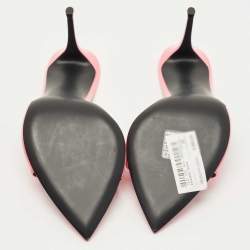 Pre Owned Giuseppe Zanotti Pink Patent Leather Intrigo Slide Sandals Size 38