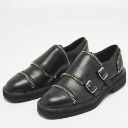 Pre Owned Giuseppe Zanotti Black Leather Monk Strap Oxford Size 36