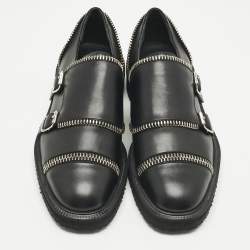 Pre Owned Giuseppe Zanotti Black Leather Monk Strap Oxford Size 36