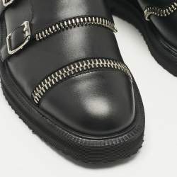 Pre Owned Giuseppe Zanotti Black Leather Monk Strap Oxford Size 36