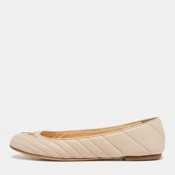 Pre Owned Giuseppe Zanotti Pink Quilted Leather Ballet Flats Size 40