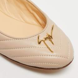 Pre Owned Giuseppe Zanotti Pink Quilted Leather Ballet Flats Size 40