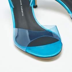 Pre Owned صندل جيوسيبي زانوتي ليليبث أزرق PVC بخطاف للكعب مقاس 37