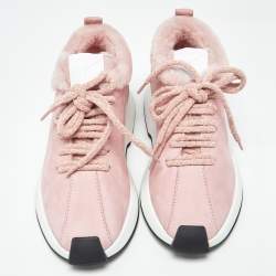 مملوكة مسبقًا Giuseppe Zanotti Ferox Size 38 Pink Nubuck Leather Wedge Sneakers