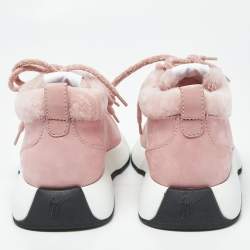مملوكة مسبقًا Giuseppe Zanotti Ferox Size 38 Pink Nubuck Leather Wedge Sneakers