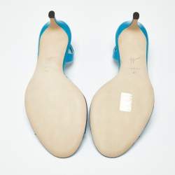 Pre Owned صندل بكعب جوسيبي زانوتي ليلبيث بي في سي أزرق بمقاس 37