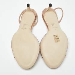 Pre Owned صندل جيوسيبى زانوتى ليليبث ستارلايت وردي شامواه مزين بالكريستال بحزام خلفي مقاس 36