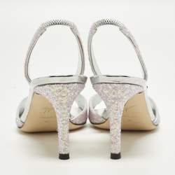 مملوكة مسبقًا Giuseppe Zanotti Lilibeth Size 37 Blush Pink Glitter Slingback Sandals