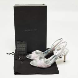 مملوكة مسبقًا Giuseppe Zanotti Lilibeth Size 37 Blush Pink Glitter Slingback Sandals