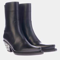 Pre Owned حذاء كاحل جوسيبي زانوتي تكساس جلد أسود