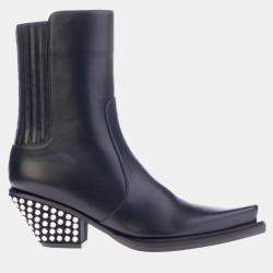 Pre Owned Giuseppe Zanotti Texan Ankle Boot Black Leather