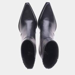 Pre Owned حذاء كاحل جوسيبي زانوتي تكساس جلد أسود