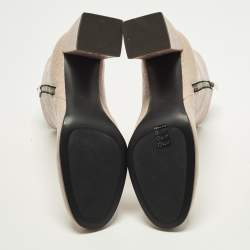 Pre Owned حذاء بوت كاحل جيانفيتو روسي بوكليه كيتي قماش تريكو مقاس 37.5