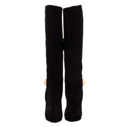 Giuseppe Zanotti Brown Suede Pyramid Stud Platform Knee Boots Size 37