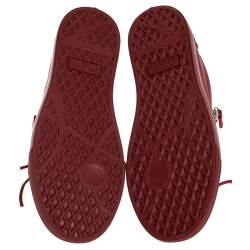 Pre Owned Giuseppe Zanotti Red Leather Double Zip Low Top Sneakers Size 38.5