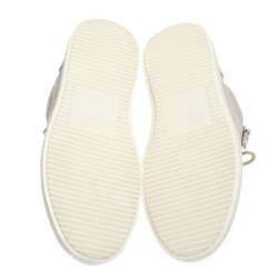 Pre Owned Giuseppe Zanotti Grey Suede Leather High Top Sneakers Size 37