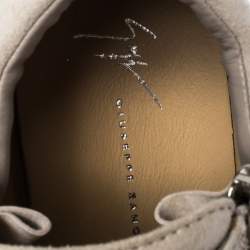 Pre Owned Giuseppe Zanotti Grey Suede Leather High Top Sneakers Size 37