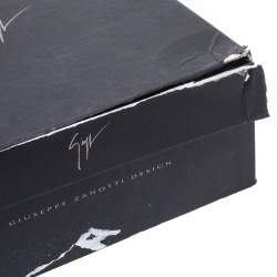 Pre Owned Giuseppe Zanotti Black Satin and Suede Crystal Embellished Ankle Strap Sandals Size 38