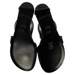 Pre Owned صندل جوزيبي زانوتي أسود / ذهبي سويدي مزين بورق معدني مقاس 41