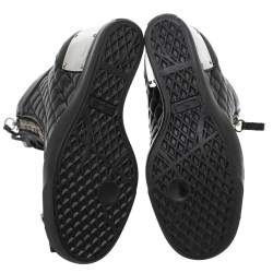 Pre Owned Giuseppe Zanotti Black Quilted Leather Wedge Sneakers Size 40