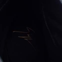 مملوكة مسبقًا Giuseppe Zanotti Black Leather Block Heel Ankle Booties Size 38