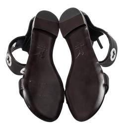 Giuseppe Zanotti Brown Leather Flat Ankle Cuff Sandals Size 38
