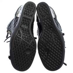 Pre Owned Giuseppe Zanotti Black Quilted Leather Lorenz Wedge Sneakers Size 41