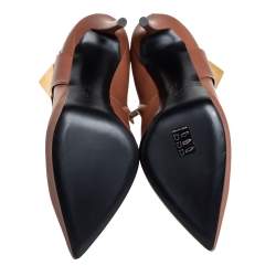 Pre Owned Giuseppe Zanotti Brown Leather Pyramid Stud Platform Ankle Boots Size 41