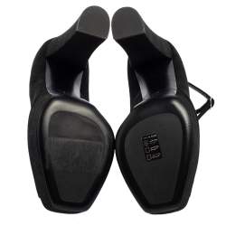 Pre Owned حذاء كعب عالي جوسيبي زانوتي سويدي أسود مقدمة مفتوحة نعل سميك حزام للكاحل مقاس 40