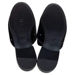 Pre Owned Giuseppe Zanotti Black Velvet Letizia Crystal Embellished Mules Size 38