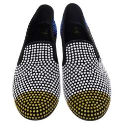 Giuseppe Zanotti Multicolor Fabric Slip on Loafers Size 39.5