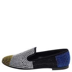Giuseppe Zanotti Multicolor Fabric Slip on Loafers Size 39.5