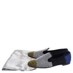 Giuseppe Zanotti Multicolor Fabric Slip on Loafers Size 39.5