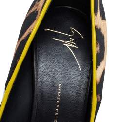 مملوكة مسبقًا Giuseppe Zanotti Multicolor Leopard/Polka Dots Satin and Patent Leather Yvette Pointed Toe Pumps 37