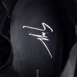 Pre Owned Giuseppe Zanotti Black Quilted Leather Double Zip Wedge Sneakers Size 41