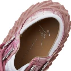 Pre Owned Giuseppe Zanotti Rose Pink Urchin Low Top Sneakers Size EU 38