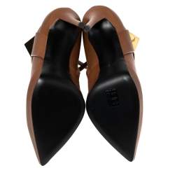 مملوكة مسبقًا Giuseppe Zanotti Brown Leather Pyramid Stud Platform Ankle Boots Size 40