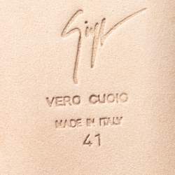 Pre Owned Giuseppe Zanotti Olive Green Python Embossed Leather Ballet Flats Size 41